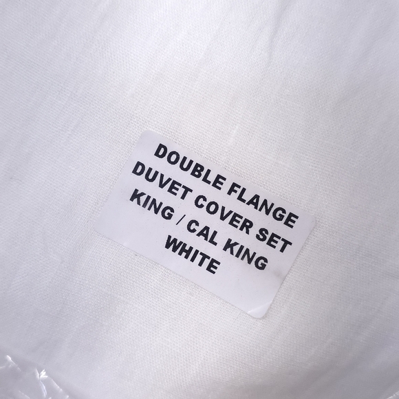 Quince European Linen Double Flange Duvet Cover Set in White - Picture 7 of 9
